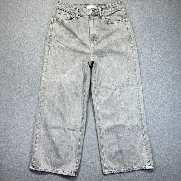 Unpublished Anthropologie Noemi Jeans Women’s 30 Gray Baggy Wide Leg Denim - Picture 1 of 15
